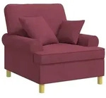 vidaXL XL-Sessel mit Kissen Weinrot Stoff