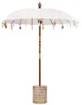 vidaXL Balinesischer Sonnenschirm mit Sockel Creme 185 x 185 x 260 cm