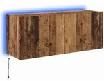 vidaXL TV-Wandschrank mit LED Altholz 100 x 35 x 41 cm Holzwerkstoff