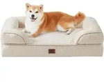 Hundebett Orthop&auml;disches Memoryfoam L 89 x B 56 x H 17 cm Beige