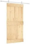 vidaXL Schiebet&uuml;r Nat&uuml;rlich und Wei&szlig; 100 x 210 cm Massivkiefer