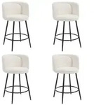 Barhocker 4er Set, Barst&uuml;hle mit Doppelschichtige R&uuml;ckenlehne K&uuml;chenhocker...