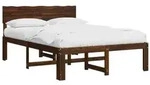 vidaXL Doppelbettgestell mit Kopfteil ROSTOCK Dunkelbraun 135 x 190 cm