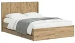 vidaXL Bettgestell mit Stauraum und Kopfteil Artisan Oak 140 x 190 cm
