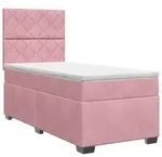 vidaXL Boxspringbett mit Matratze mit Kopfteil Rosa 80 x 200 cm Samt