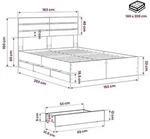 vidaXL Bed Frame with Storage and Headboard Artisan Oak 160 x 200 cm