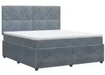 vidaXL Boxspringbett mit Matratze Dunkelgrau 160 x 200 cm Samt