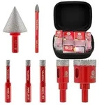 Fliesenbohrer Diamant Set 7 6 8 10 20 35mm Fasenbohrer KIT11(Dreieck)