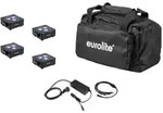 EUROLITE Set 4x AKKU Flat Light 3 sw + Ladenetzteil + Soft-Bag (20000476)