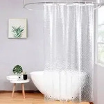 Duschvorhang 120x180cm Wasserdicht Halbtransparent mit 3 Magnete und 8