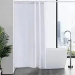 Duschvorhang Textil Anti-schimmel Wasserdicht Waschbar Wei&szlig; 120x200cm