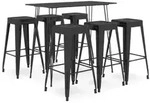 vidaXL 7-tlg. Bar-Set Schwarz