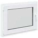 vidaXL Kellerfenster RISOR 80 x 70 cm PVC und Glas Wei&szlig;