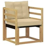 vidaXL Outdoor-Sofa Massives Akazienholz und Textilene Wei&szlig;