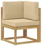 vidaXL Outdoor Ecksofa Massivholz Akazie Wei&szlig;