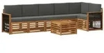 vidaXL Ecksofa Set mit Kissen 6 pcs Natur und Anthrazit
