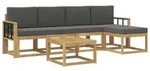 vidaXL Outdoor-Sofagarnitur mit Kissen 6 pcs Wei&szlig; und Anthrazit