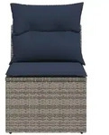 vidaXL Garten-Sofa mit Kissen Grau 55 x 62 x 69 cm Poly Rattan