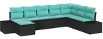 vidaXL Gartensofa-set 8 stk. Schwarz Poly-Rattan