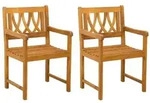 vidaXL Bank Outdoor 2 pcs Natur 56 x 55,5 x 90 cm Massivholz Akazie
