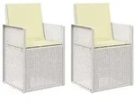 vidaXL Garten Esszimmerst&uuml;hle 2 pcs Wei&szlig; und Creme PP