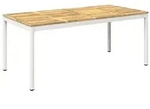 vidaXL Gartentisch Wei&szlig; 147 x 88,5 x 75 cm Massivholz Akazie