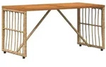 vidaXL Tisch f&uuml;r Outdoor Natur 80 x 40 x 40 cm Stahl und Poly Rattan
