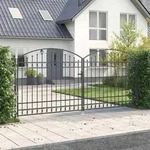 vidaXL Zauntor mit Schloss Grau 301 x 224,5 cm Stahl