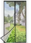 Fliegengitter Balkont&uuml;r Magnet Klettband Bohrenfrei 90*220cm Schwarz