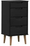vidaXL Kommode MOLDE Schwarz 40 x 35 x 82 cm Massives Kiefernholz