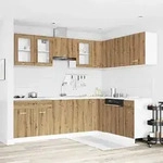 vidaXL 11-tlg. K&uuml;chenschrank-Set Artisan-Eiche Holzwerkstoff