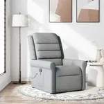 vidaXL Massagesessel Hellgrau Stoff