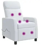vidaXL Massage Relaxsessel Wei&szlig; Stoff