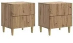 vidaXL Nachttisch 2 pcs Artisan-Eiche 43 x 34,5 x 48 cm Holzwerkstoff