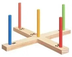 vidaXL Ringwurfspielset Mehrfarbig 41 x 41 x 16 cm Massivholz Kiefer