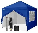 CROWN SHADES Pavillon 3x3 m Pop-Up wasserdicht mit 4 Seitenteilen | Stabiler