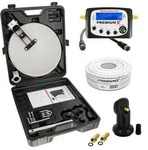 PremiumX Camping SAT Anlage Antenne Satelliten-Finder Single LNB 10m...