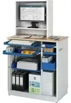 Computertisch H1810xB1030xT660mm station&auml;r enzianblau/lichtgrau RAU