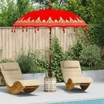 vidaXL Balinesischer Sonnenschirm mit Sockel Rot 215 x 215 x 260 cm