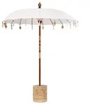 vidaXL Balinesischer Sonnenschirm mit Sockel Creme 185 x 185 x 260 cm