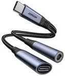 2-in-1-Audio-Adapter Joyroom SY-C02 Typ-C auf 3.5mm + Typ-C (schwarz)