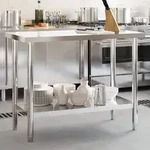 vidaXL K&uuml;chen-Arbeitstisch 110x55x85 cm Edelstahl