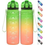 Trinkflasche Auslaufsicher Tritan BPAfrei 1000 ml Gr&uuml;n orange rosa