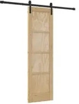 vidaXL Schiebet&uuml;r Nat&uuml;rlich und Schwarz 61 x 198,5 cm