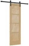 vidaXL Schiebet&uuml;r Natur 61 x 198,5 cm Massives Kiefernholz