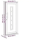 vidaXL Vordert&uuml;r Wei&szlig; 98 x 208 cm PVC