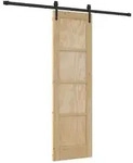 vidaXL Schiebet&uuml;r ORKDAL Nat&uuml;rlich und Schwarz 61 x 198,5 cm
