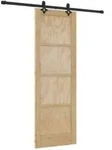 vidaXL Schiebet&uuml;r Nat&uuml;rlich und Schwarz 73,5 x 211 cm