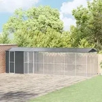 vidaXL Voliere mit Erweiterung Anthrazit 310x838x247 cm Stahl