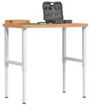 vidaXL Werkbank 100x60x(73-99,5) cm Massivholz Buche Rechteckig